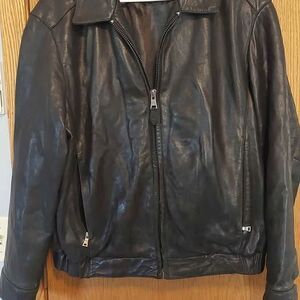 Marc New York Andrew Marc Black Leather Men's Jacket – Size L